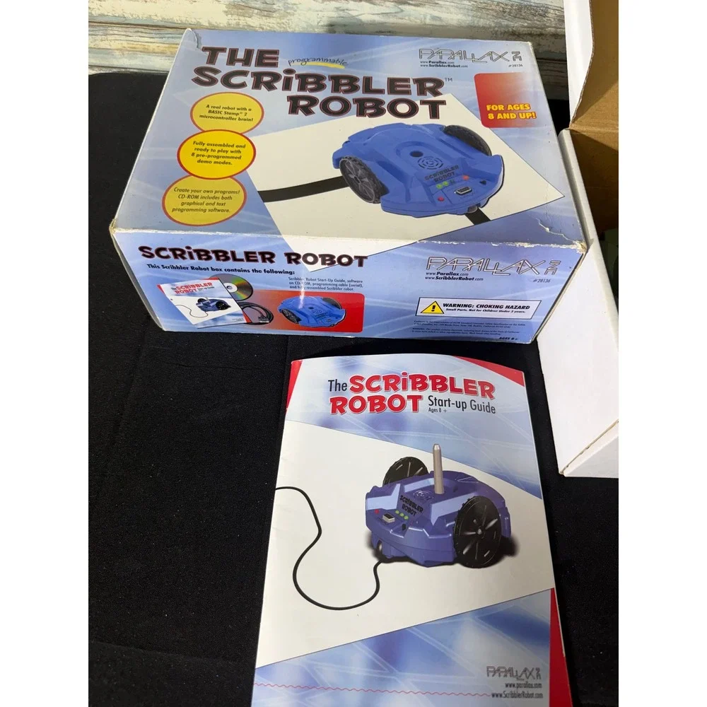 Parallax Scribbler Robot‎ S1 Programmable Green Excellent STEM Coding Kit 28136